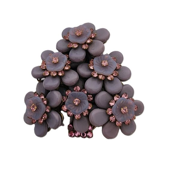 Stanley Hagler N.Y.C. Purple and Pink Flower Tree Brooch vintage - Picture 5 of 8